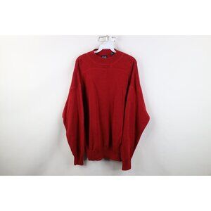 Vintage 90s Gap Mens XL Faded Blank Heavy Cotton Knit Mock Neck Sweater Red